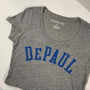 DePaul Short Sleeve Tee Size Small Grey